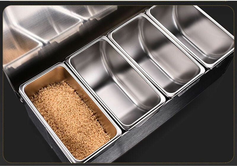 Senderpick - 4-Fach Buffet Obstkiste Zutatenbehälter Beilagenbehälter Obstaufbewahrung Küchen Behälter Edelstahl Gastron...