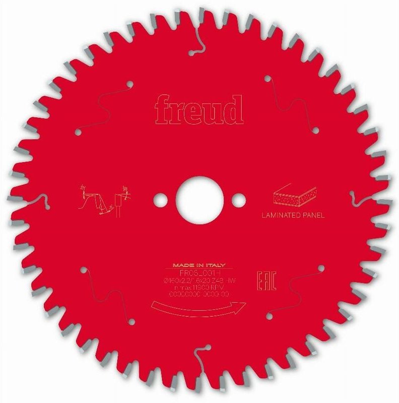 Sägeblatt für kabelgebundene/kabellose Handkreissäge Freud 160 2,2/1,6 A20 Z48 ba -5° - F03FS09798 -FR06L001H