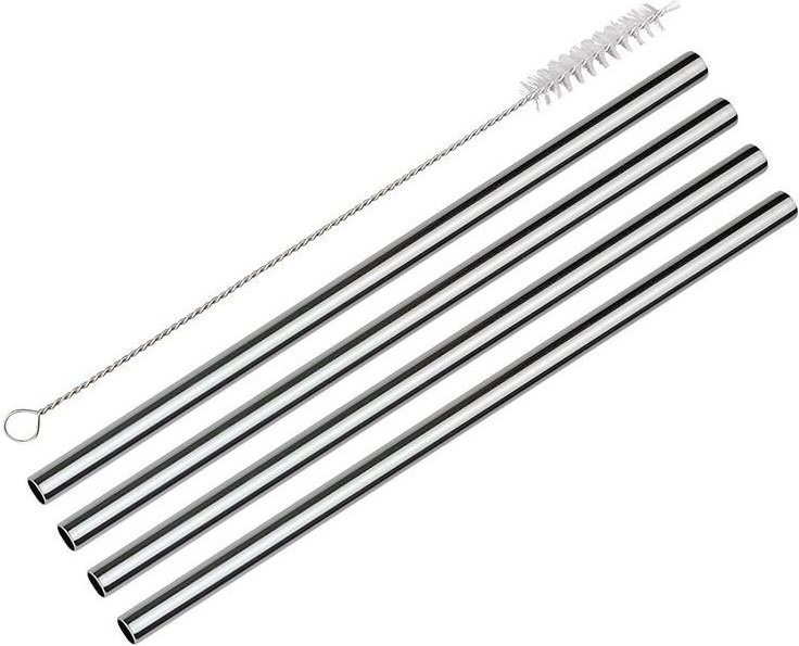 Trinkhalme steel grande gerade - 4er Set - Cilio
