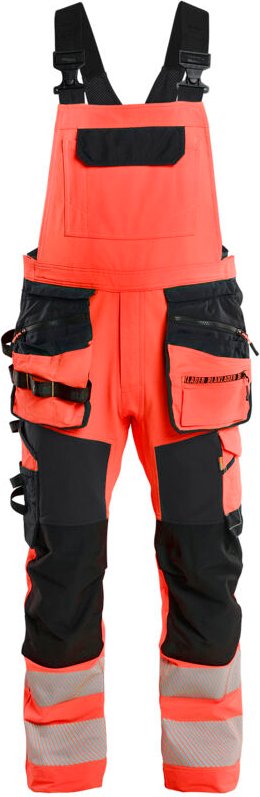 Arbeitslatzhose mit Stretch-Trägern 4D Hochsichtbarkeit 2626 - Rot/Schwarz 42C