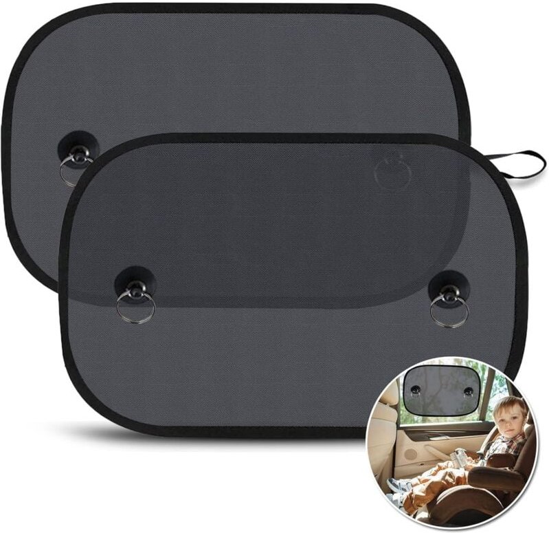 Baby-Auto-Sonnenschutz, Autofenster-Sonnenschutz für Kinder, Sonnenschutznetz für Auto, UV-/Hitzeschutz, Aufbewahrungsta...