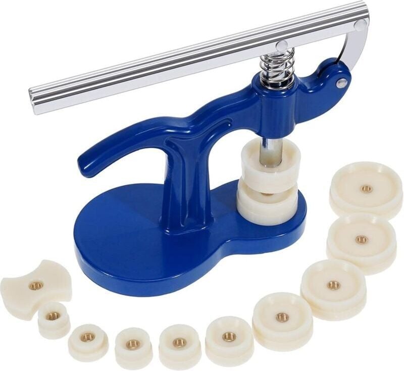 SNQ - Komplettes Set, kompatibel mit Uhrenreparatur, mit Uhrmacherhalterung/-presse und 12 Klampen im Lieferumfang entha...