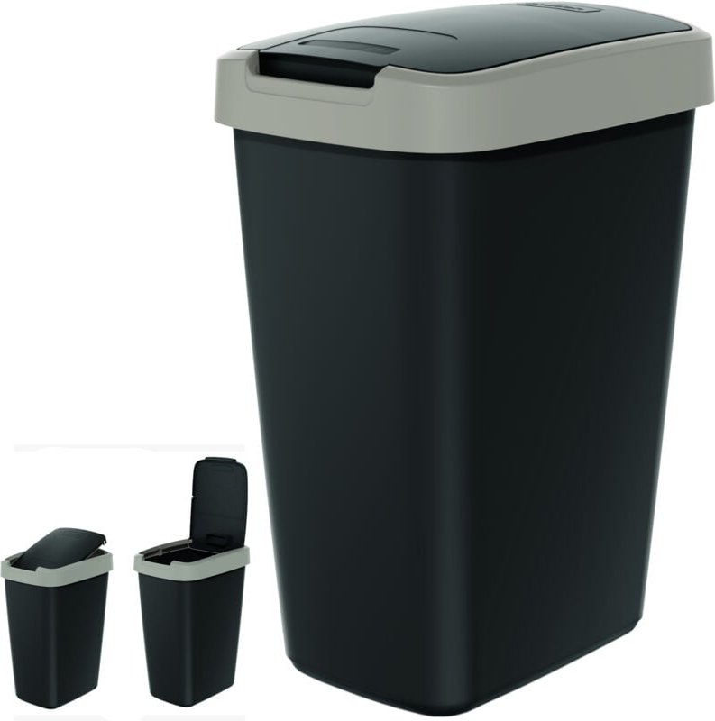 Abfalleimer COMPACTA Q NSAB12 - hellbraun/schwarz