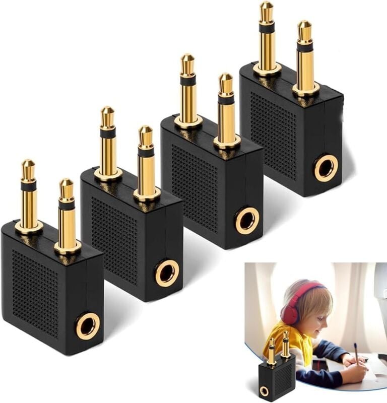 Flugzeug Adapter Kopfhörer, 4 Stück Gold überzogen Flugzeug Adapter, auf 3,5 mm Klinkenbuchse, Airplane Flight Kopfhörer...