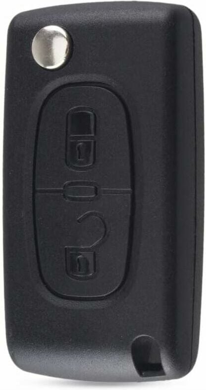 Schlüsselgehäuse kompatibel mit Peugeot 107 207 307 308 407 2 Tasten CE0536 Klinge ohne Nut Batterie im Gehäuse LO-Ron