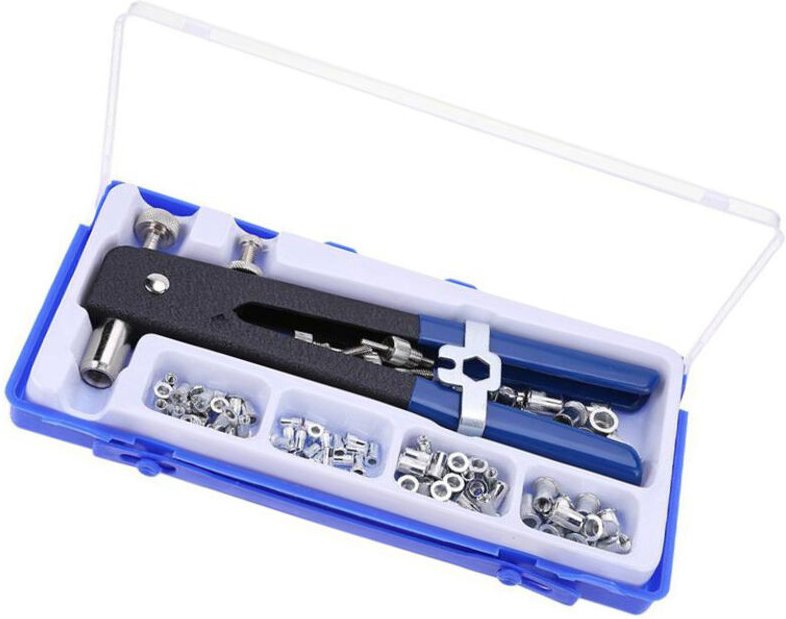 Nietmuttern-Set mit Gewinde für M3, M4, M5, M6, M8-Gewinde, 106 Nietzangen-Nietmuttern-Set - Ahlsen