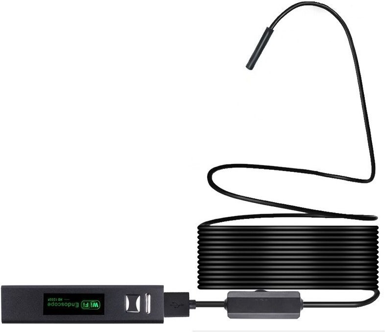 Inspektionskamera, 8 mm, kabellose Endoskopkamera, IP68, wasserdicht, WiFi, Inspektion, 2,0 MP, HD, 8 LEDs, halbstarres ...