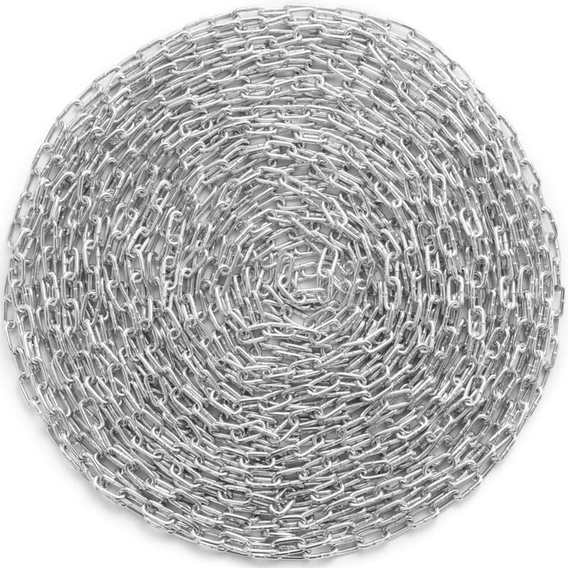 Edelstahlkette, 5,1 mm x 30,48 m, 500 kg Arbeitslast, Metallkette mit zwei Schnellgliedern, verzinkte Gliederkette aus K...