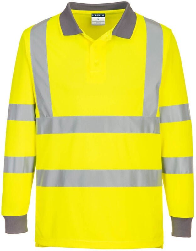 Set aus 6 Eco-Hochsichtbarkeits-Polohemden langarm Gelb 3XL