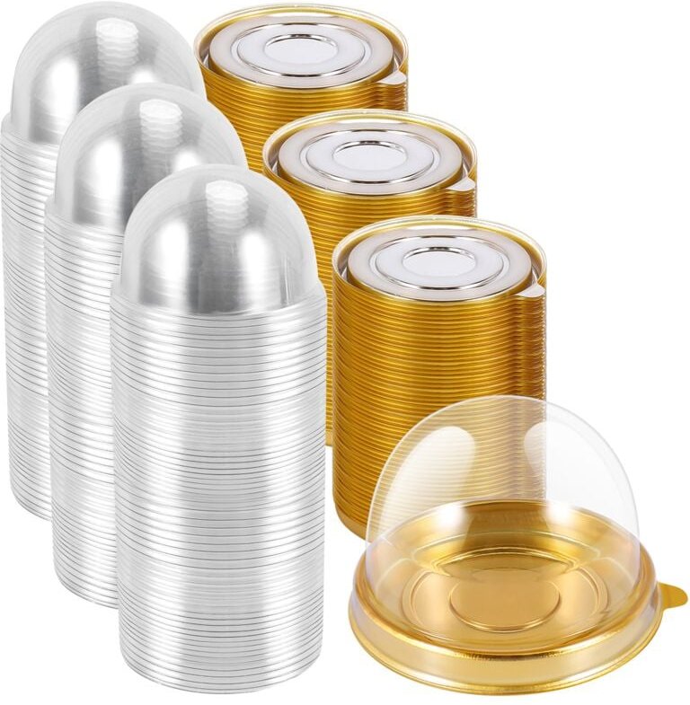 Tlily - 150 StüCke Durchsichtige Kunststoff Mini Cupcake Boxen Muffin Pod Dome Kuchen BehäLter Kasten Individuelle Desse...
