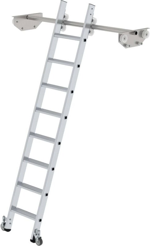 Günzburger Steigtechnik - Stufen-Regalleiter fahrbar für Doppelregal 8 Stufen - 044608