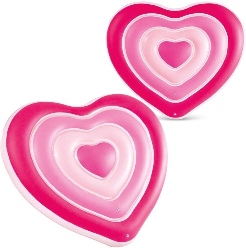 Aufblasbare strandmatratze herz 155 x 135 cm intex 58727