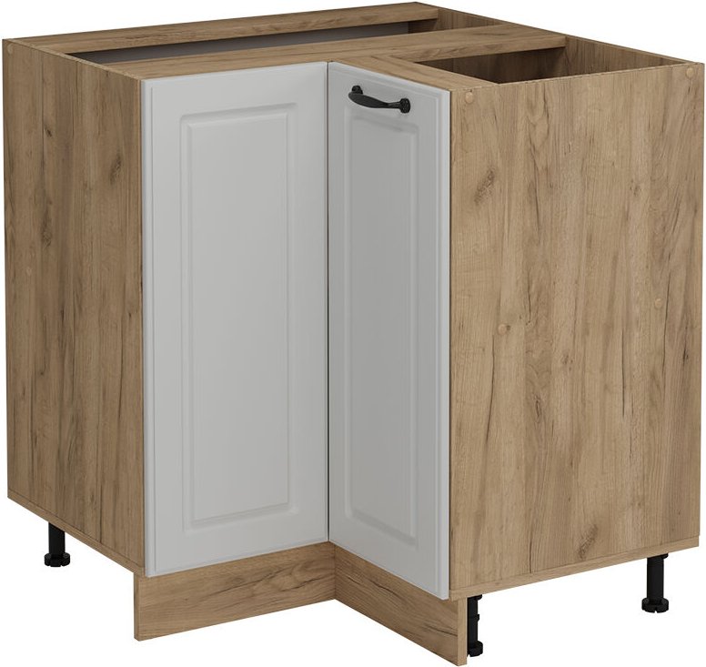 Vicco - Eckunterschrank R-Line, Weiß Landhaus, 75.6 cm ohne Arbeitsplatte