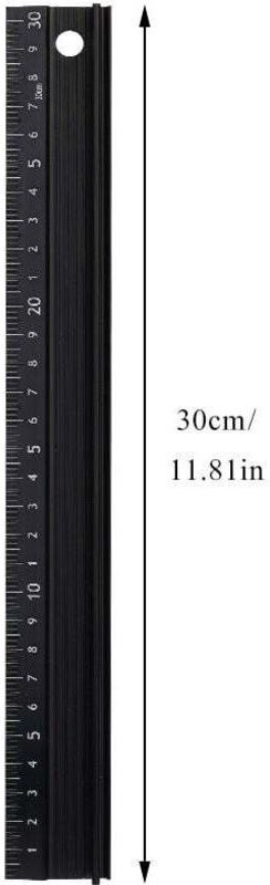 Ymyny - 30 cm Metalllineal, technisches Zeichenset, Geometriewerkzeug, Heimwerkerwerkzeug, Architektenlineal für Student...