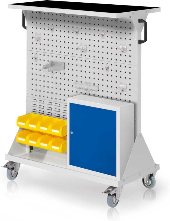 Kappes RasterMobil® mobiler Arbeitsplatzschrank Größe 3 1270x1000x500mm 31-teilig mit Auflageboden inkl. Riffelgummimatt...