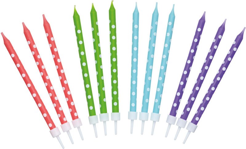 Kitchencraft - sdicandspot Geburtstagskerzen de, Wachs, Multicolour, 10 cm + 2 cm, 24 Stk.