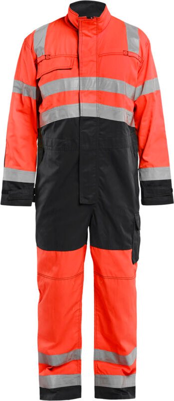 Arbeitsanzug mit langen Ärmeln, Hochsichtbarkeit 6373 – Neonrot/Schwarz 42