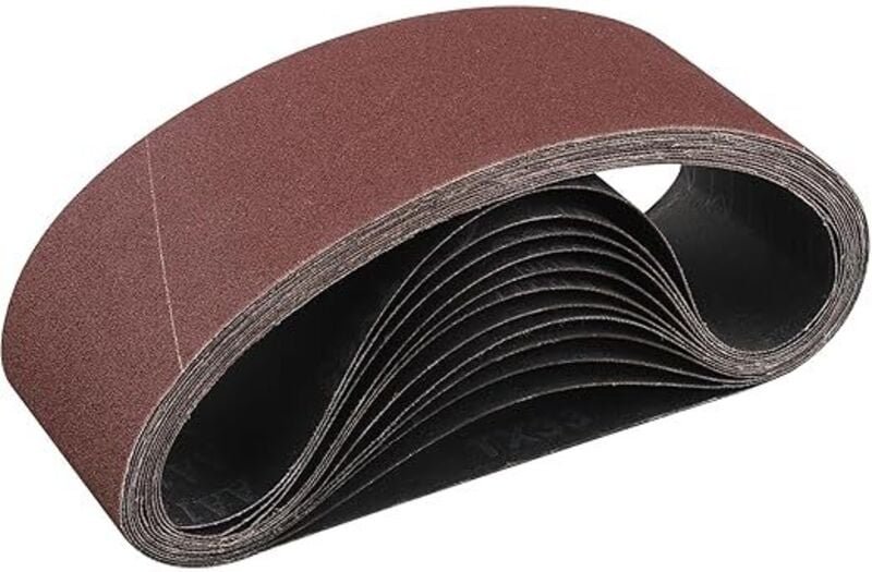 Schleifband 75 x 533 mm, 12-teiliges Schleifband-Set mit 100er-Körnung