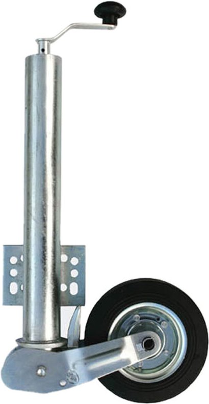 Wiltec automatisches Anhänger Stützrad mit 453 kg Stützlast ø60 mm, Bugrad mit Kurbel, Anhängerrad, Abstellstütze