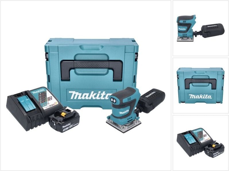Dbo 484 RF1J Akku Schwingschleifer 18 v 112 x 102 mm + 1x Akku 3,0 Ah + Ladegerät + Makpac - Makita