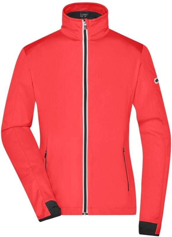 Thumbnail - James&nicholson - Damen Softshell-Jacke JN1125 Gr. m bright-orange/black