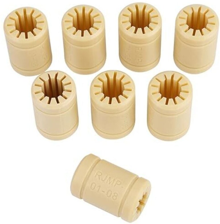 8 Stück LM8UU-Lager, 3D-Drucker, Vollpolymer-Glattlager, 8-mm-Linearlagerwelle, Kunststofflager für 3D-Drucker - Lntyq