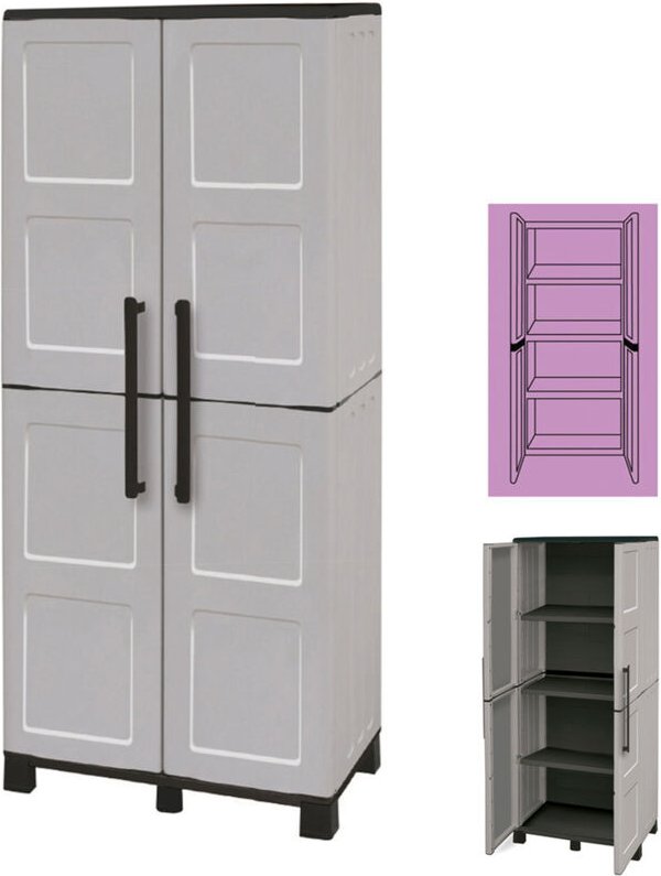 Schrank aus Kunstharz 68x37x169 cm. Hoch.