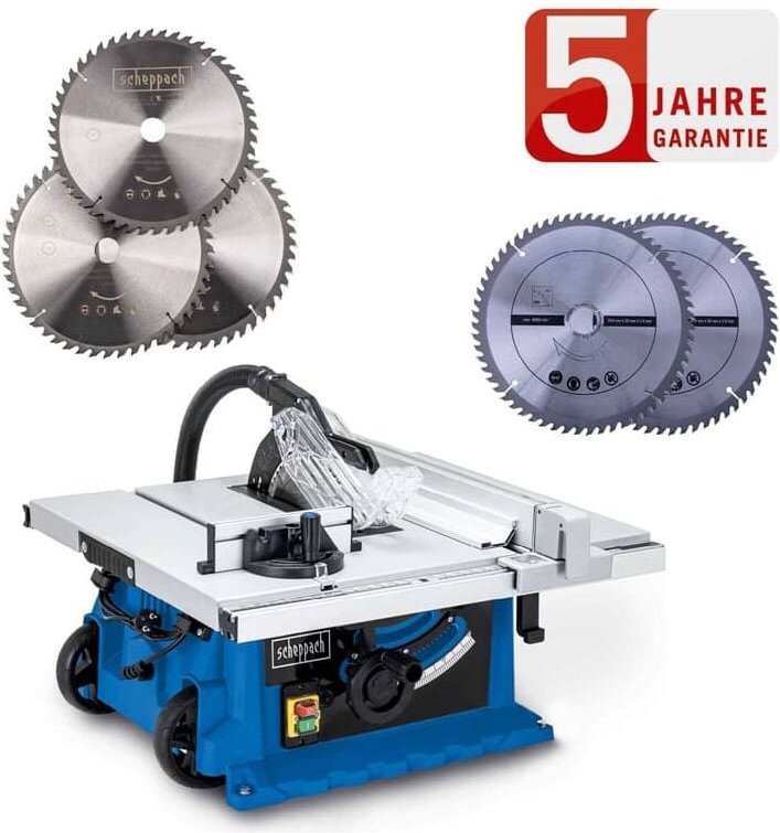 Thumbnail - Scheppach - Tischkreissäge HS105 Profi Gerät 2000W 75mm zusätzliche 4 Sägeblätter