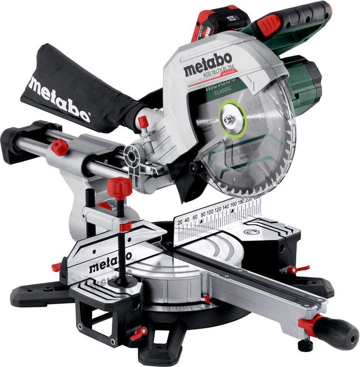 Metabo Akku-Kappsäge KGS 18 LTX BL 254 (614254810) mit Zugfunktion 18V 2x8Ah LiHD + ASC 145