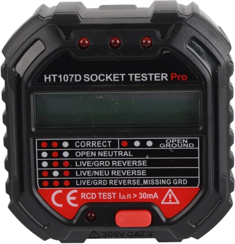 Jeffergarden - HT107D lcd Digital Display Steckdose Tester Netz Fehler Check Tool Detektor Elektroskop eu 90-250V