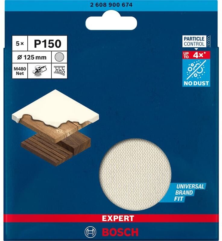 Accessories expert M480 2608900674 Schleifnetz für Exzenterschleifer ungelocht Körnung (num) 1 - Bosch