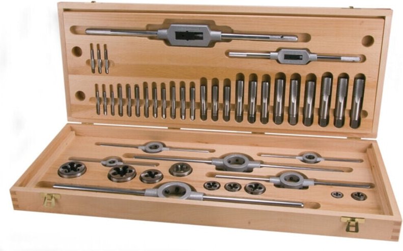 Ruko - 44-teiliger Gewindeschneidwerkzeug-Satz hss unc im Holzkoffer - 245072