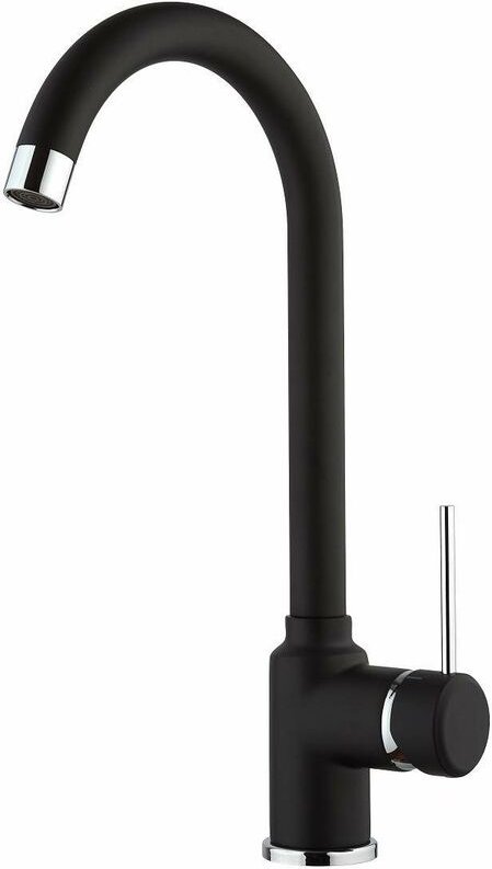 Spültischmischer aus mattschwarzem Messing mit hohem verstellbarem Auslauf Piralla Lion 0LIYO104A21 matt-schwarz