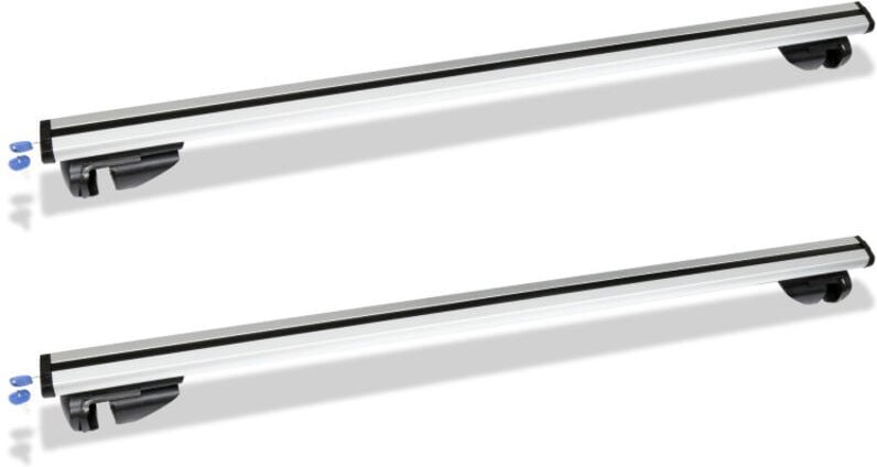 SWANEW Relingträger Universal L124 Dachträger Einstellbare Breite 150kg Alu Abschließbar Grundträger Auto mit Schlüssel