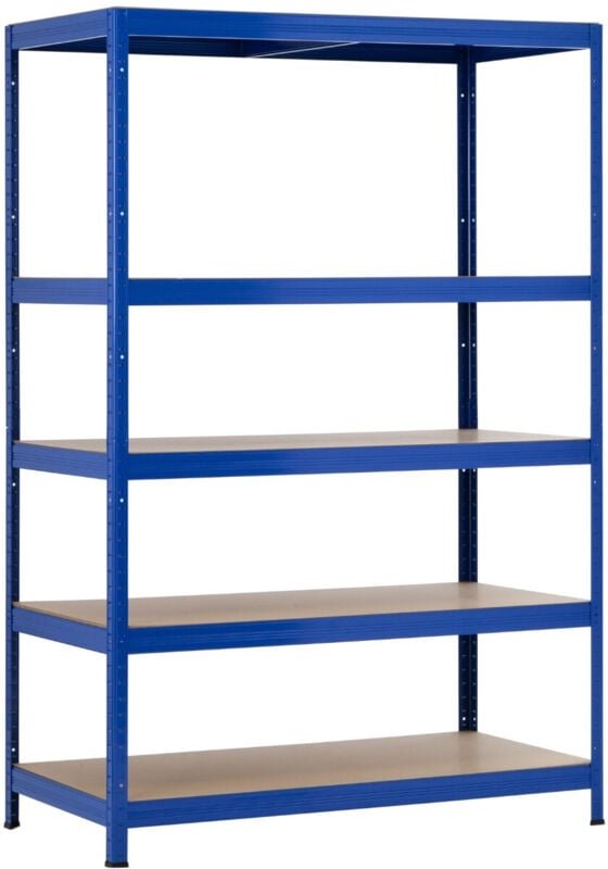 Modulares Metallregal mit 5 Böden 1250kg Blau 120x60x180cm 7house