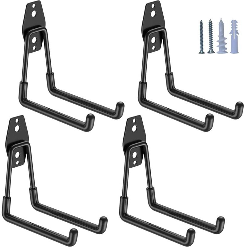 Thumbnail - Robuste Garagenhaken, 4er-Pack, 13 cm großer, mittelgroßer U-förmiger Aufhänger, Organizer für Elektro- und Gartengeräte...