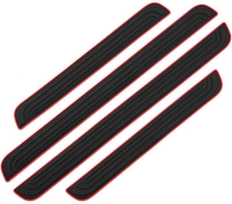 4 Stück Auto-Einstiegsleisten, Einstiegsleisten, Autoaufkleber, Klebefolie zum Schutz der Autotürschwellen, aus weichem ...