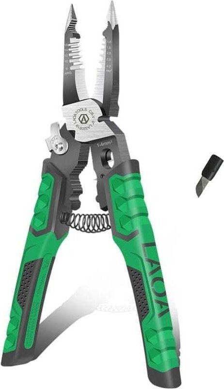 Odipie - Elektriker-Abisolierzange, 9-in-1-Multifunktions-Spitzzange zum Anziehen, Anziehen von Schrauben, Abisolieren, ...