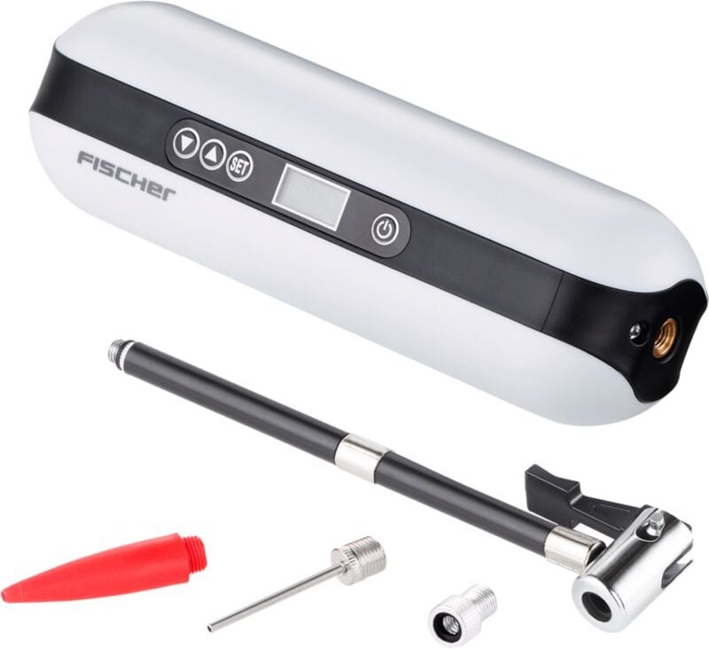 Fischer Fahrrad - Akku-Kompressor mit Powerbank Weiß