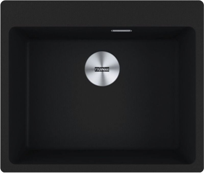 Franke - Maris mrg 610-54 Einbauspüle 59x50cm, mit Ablaufgarnitur und platzsparendem Siphon, in Fragranit+, Mattschwarz ...