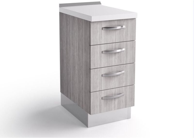 Unterschrank mit Küchenschubladen 40 x 60 x 84 cm aus isländischem grauem Holz mit vier Schubladen - Massa