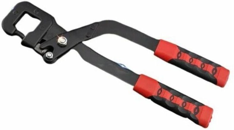 Crimpzange, leichter Stahlkiel, rutschfester Griff, feste Lochzange, Bolzencrimper, 0,3 x 0,8 cm, Lochbereich für die De...