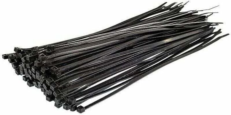 CHOYCLIT Nylon-Kabelbinder, 300 mm x 4 mm, schwarz, UV-beständig, 250 Stück
