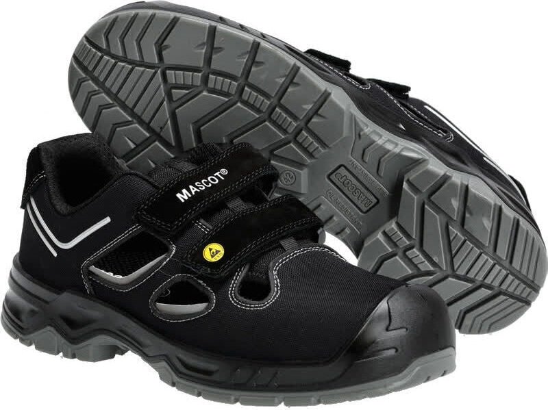 Mascot Footwear Flex Sicherheitssandale F0100-910 S1P ESD SRC DGUV Gr.44 schwarz/silber