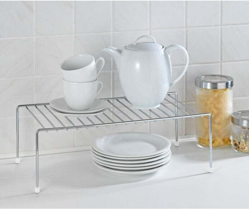 WENKO Demi Etagère, Organisateur Placard cuisine, métal chromé, 42,5x22x15 cm, brillant