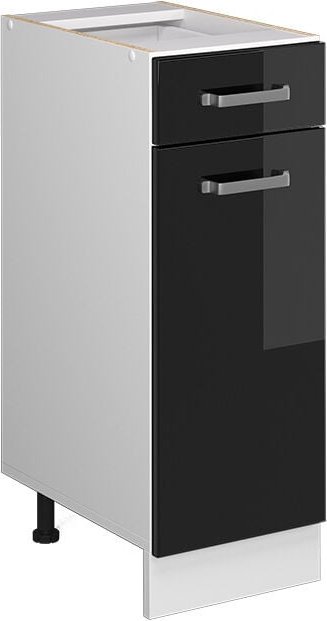 Unterschrank R-Line, Schwarz Hochglanz, 30 cm mit Schublade, ohne Arbeitsplatte Vicco