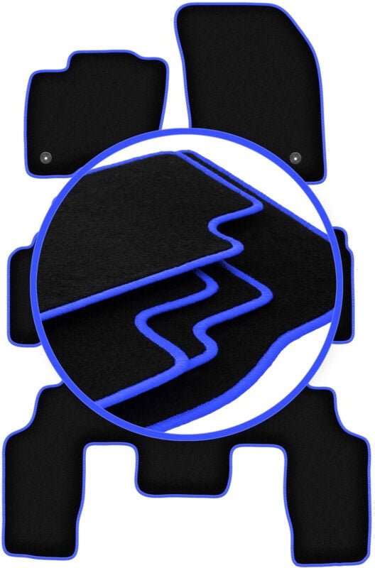 CARLUX-BLUE Autofußmatten für: Ford S-MAX MK2 Minivan (2015-)