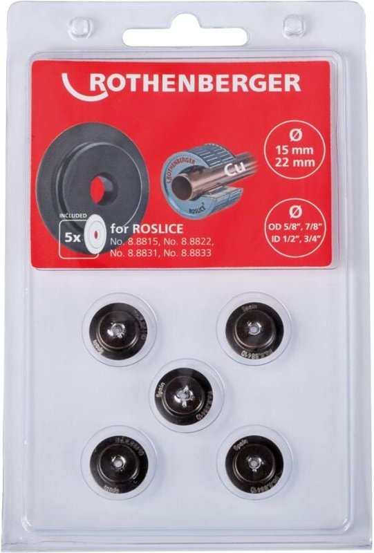 Schneidrad für roslice 15 und 22mm, 5/8 und 7/8", 5 Stück - 088841D - Rothenberger