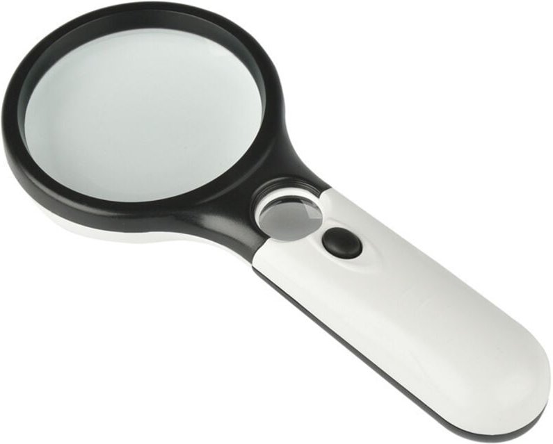 Beleuchtete Leselupe, 10X 30X Lupe, Handlupe, beleuchtete Lupe, beleuchtete Lupe für Zeitungen, Lesen, Schmuck, Senioren...