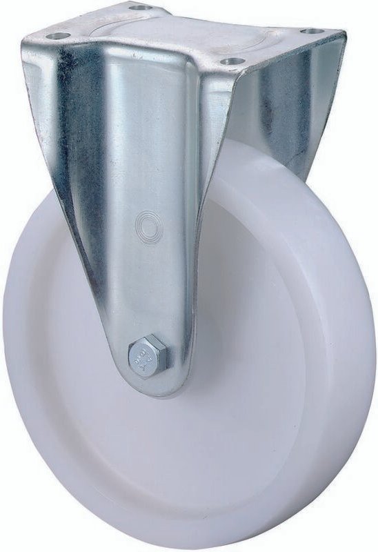 Bs-r Schwerlast-Bockrolle ø 100 mm Rad ku weiß 600 kg